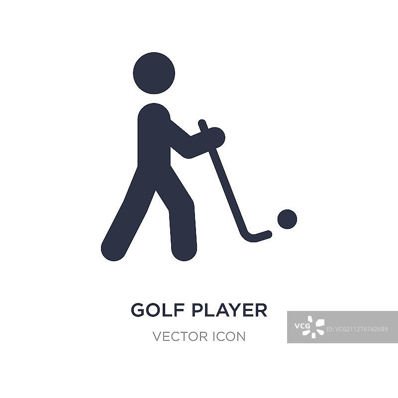 高尔夫球员图标上的白色背景简单图片素材