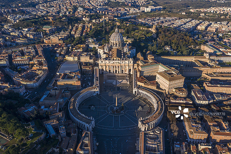 罗马 梵蒂冈 圣彼得大教堂 航拍图片素材