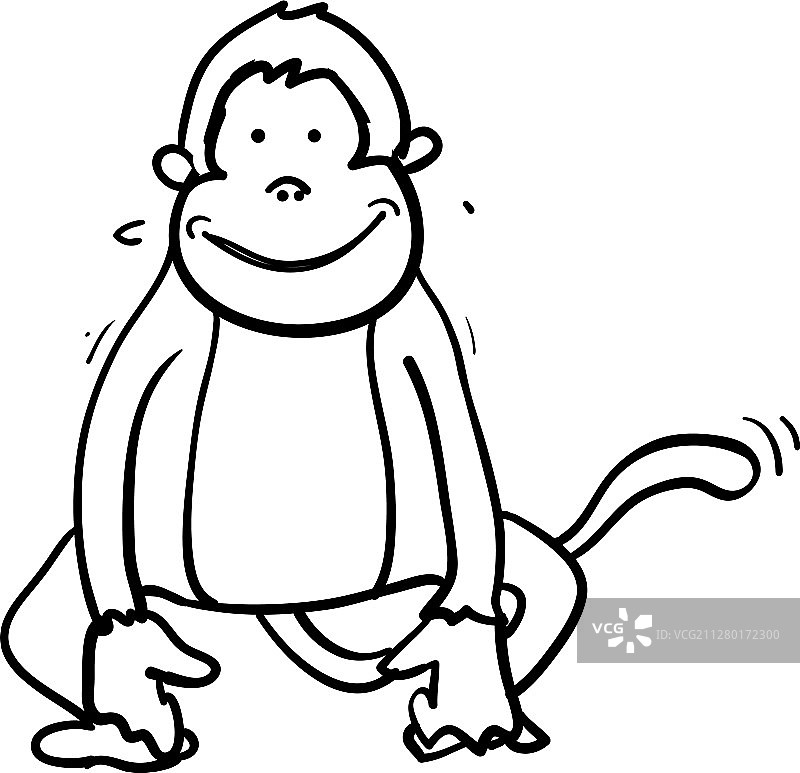 涂鸦猴子手绘卡通风格图片素材