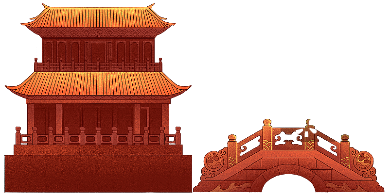 红色琉璃瓦中国古代宫殿楼阁建筑图片素材