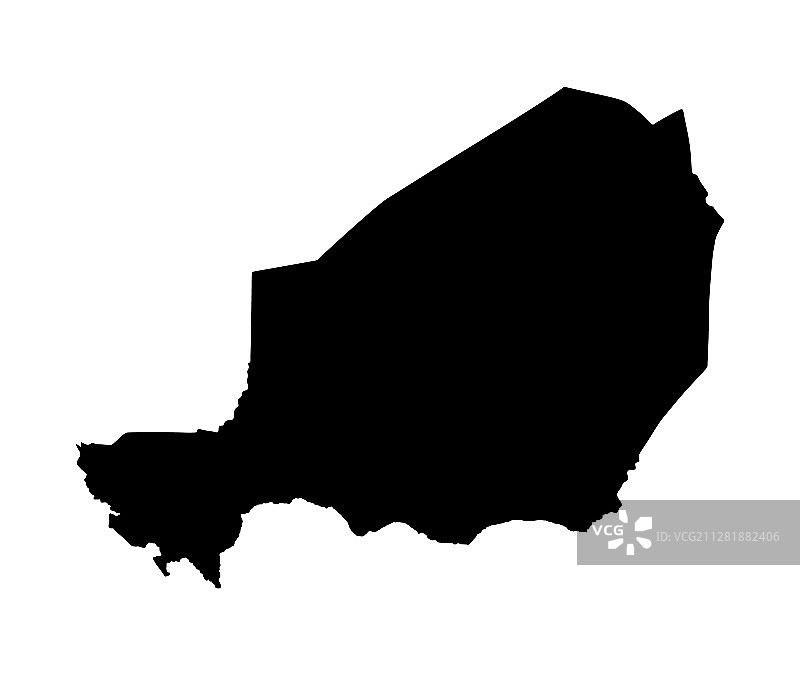 尼日尔地图轮廓孤立在白色图片素材