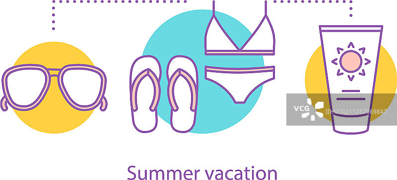 夏季休息概念图标图片素材