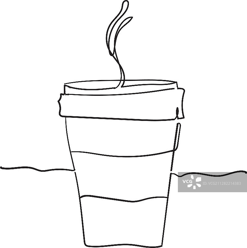 连续画线杯咖啡涂鸦图片素材