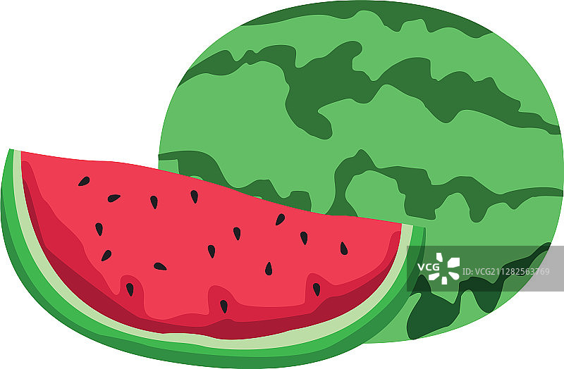 西瓜水果图标平面设计图片素材