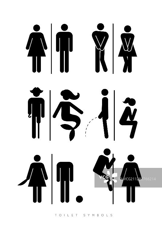 海报厕所象征着男性和女性的剪影图片素材
