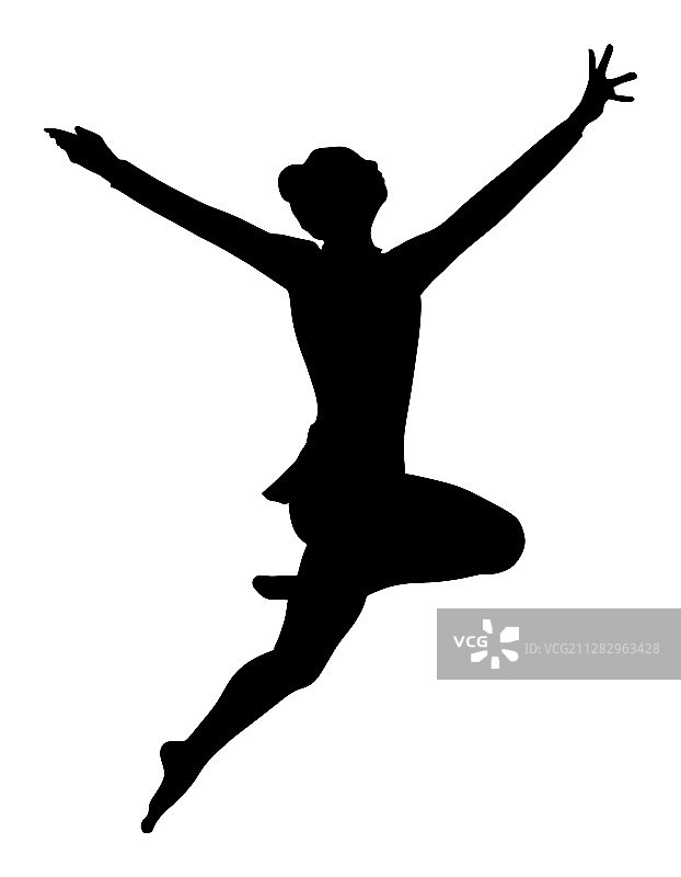 芭蕾舞女孩剪影体操女人的象征图片素材