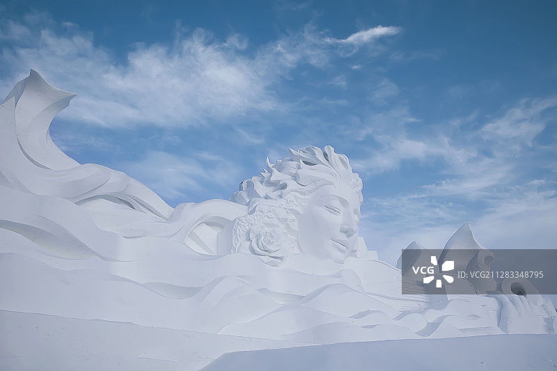 哈尔滨“雪博会”大型雪塑图片素材