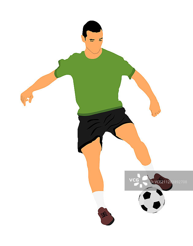 足球运动员孤立地踢球图片素材