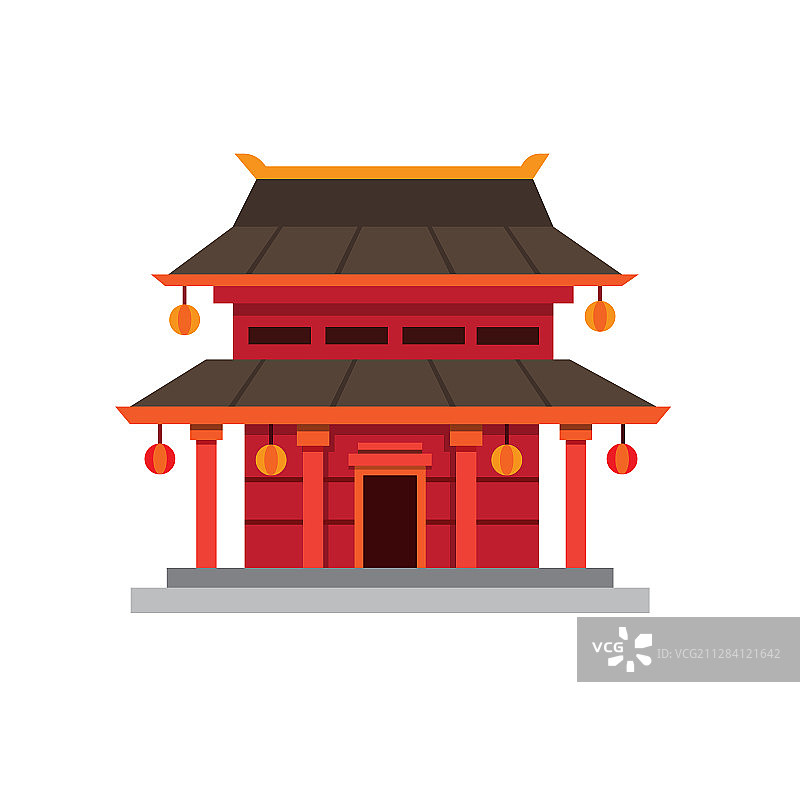 红色的中国宝塔，象征着东方传统图片素材