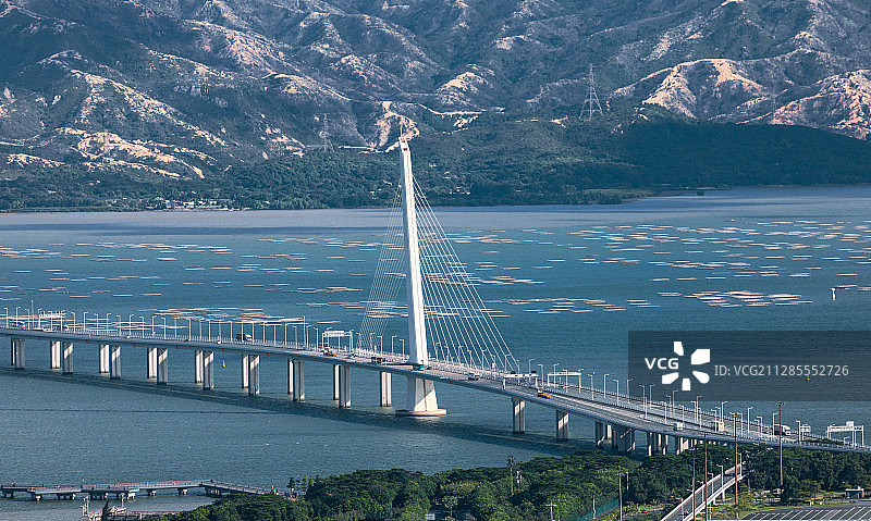 深圳湾大桥交通香港海平面链接图片素材