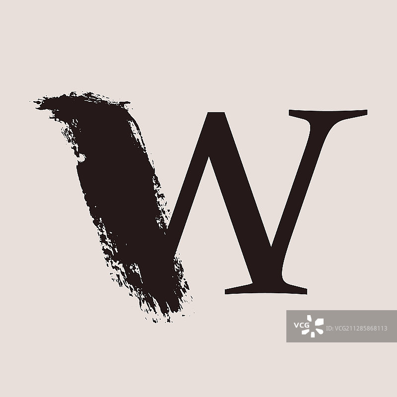 W字标识自定义衬线字体用图片素材