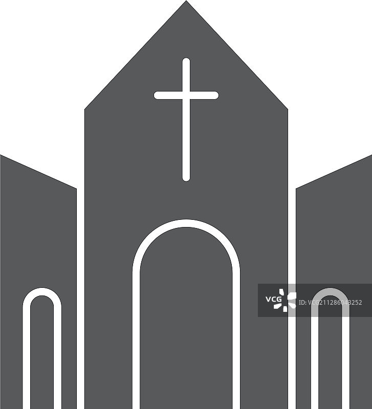 教堂建筑图标象征基督教孤立上图片素材