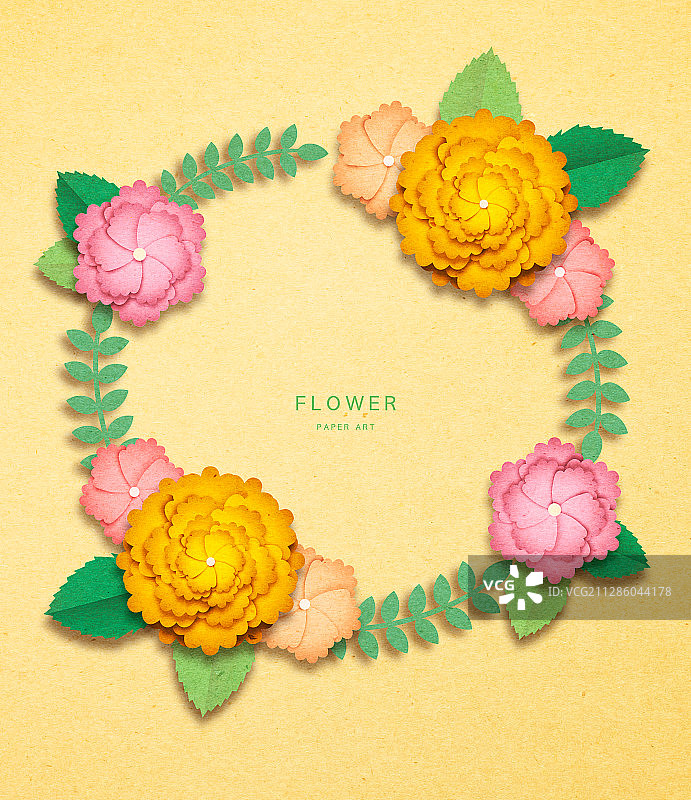纸艺，春，花，框图片素材