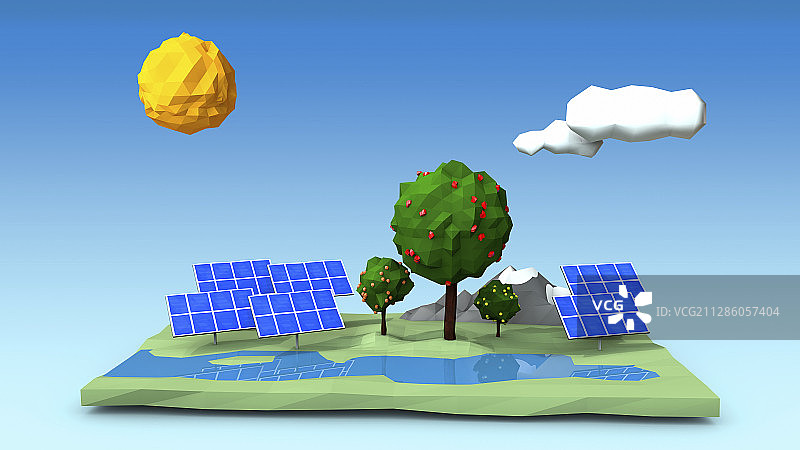 太阳能农场,插图图片素材