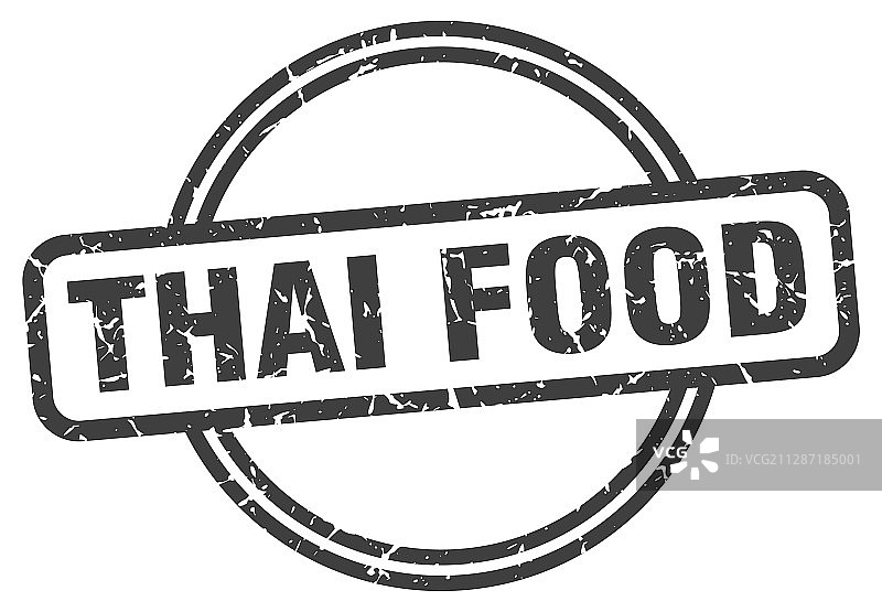 泰国食物邮票泰国食物在vintage grunge图片素材