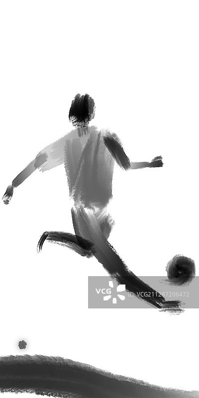 抽象水墨人我画奥林匹克运动会比赛项目足球图片素材