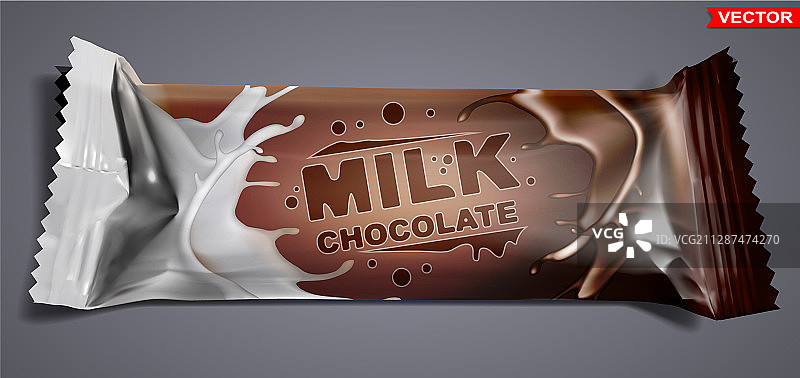 牛奶巧克力棒聚乙烯包装图片素材