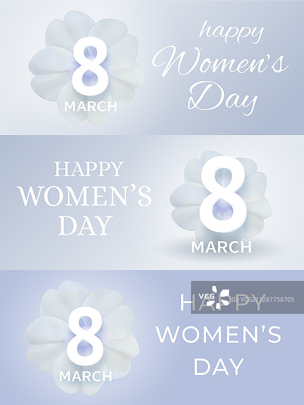 3月8日国际妇女节横幅套图片素材