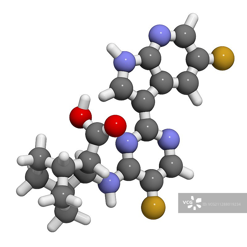 吡莫地韦流感药物分子图片素材