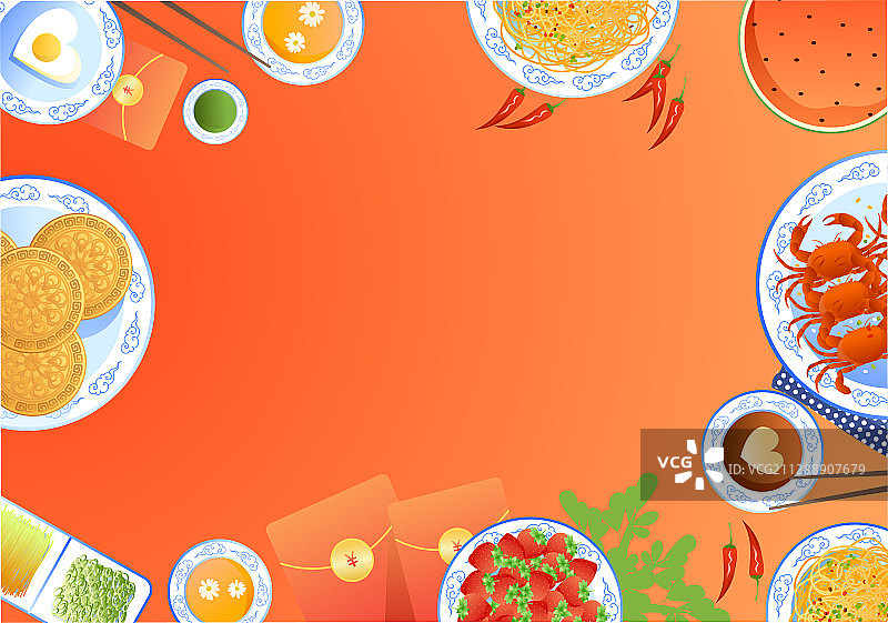 中秋节传统美食矢量插画图片素材