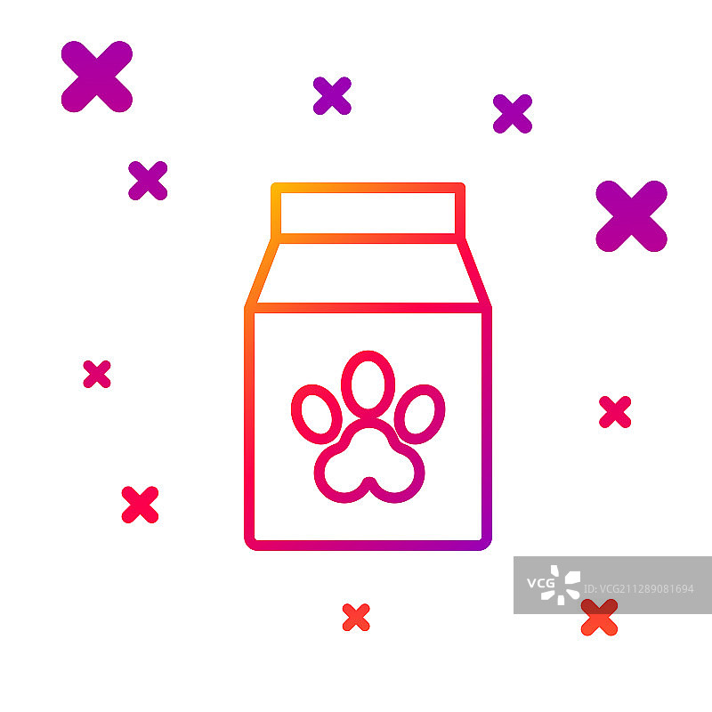 彩色线袋宠物食品图标隔离上图片素材