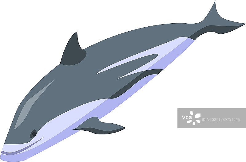 自然海豚图标等距风格图片素材