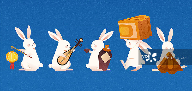 可爱兔子中秋春节素材图片素材