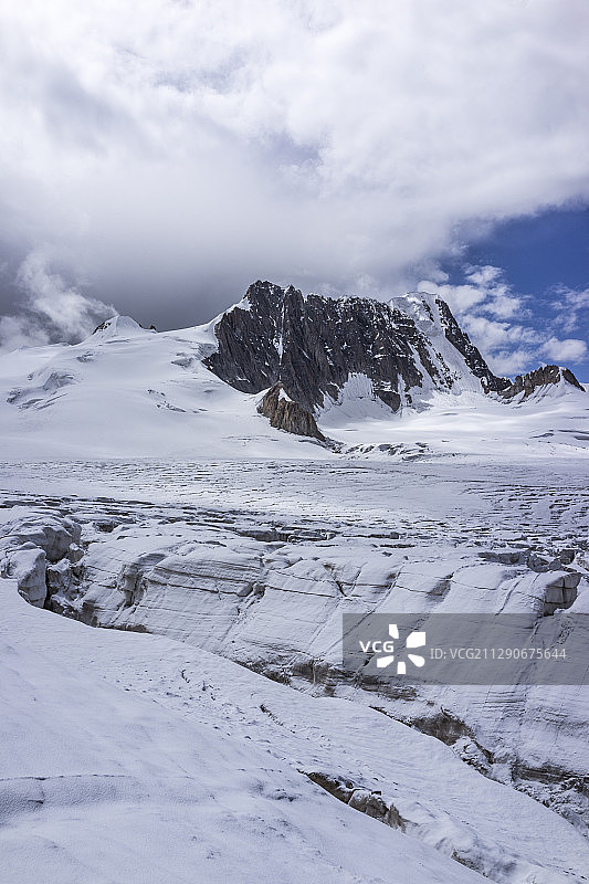 四川雀儿山冰川雪山登山风光图片素材