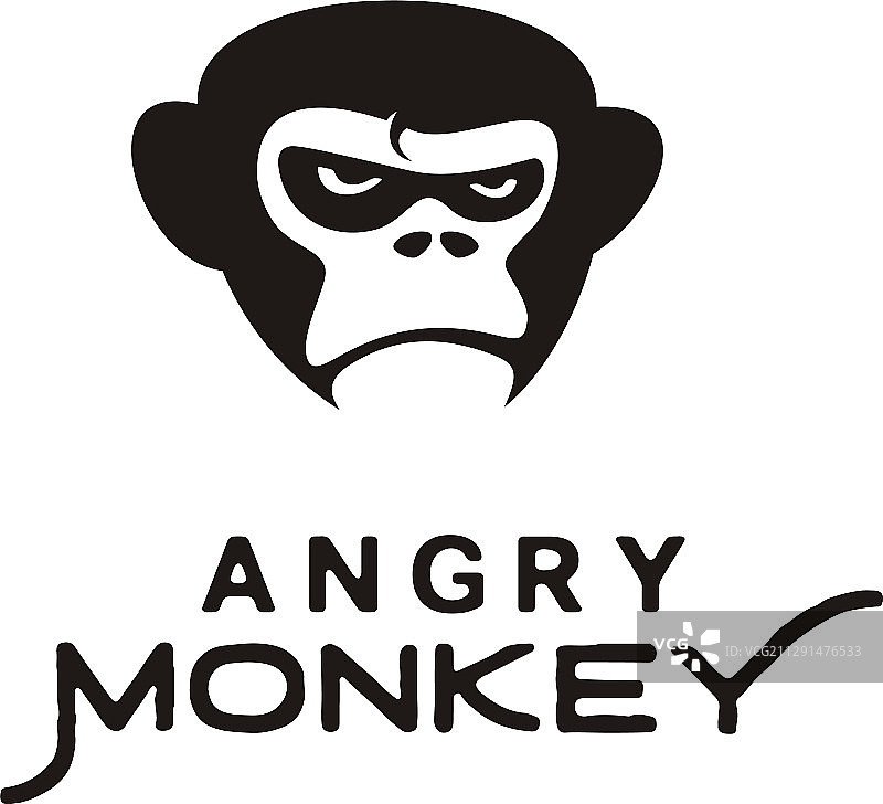 暴躁愤怒的大猩猩金刚猴脸标志图片素材