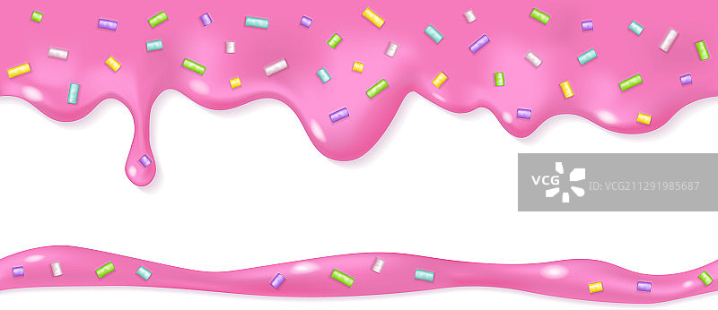 无缝滴融化的粉色糖霜图片素材