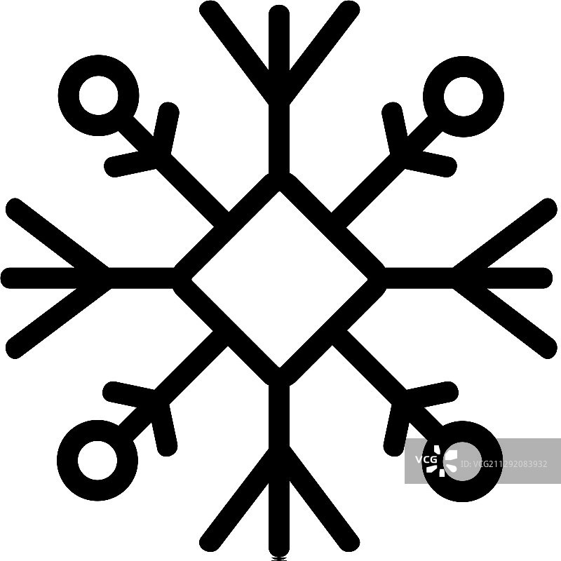 雪花图标孤立轮廓符号图片素材