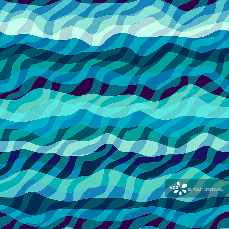 蓝色波浪图案在海洋风格图片素材