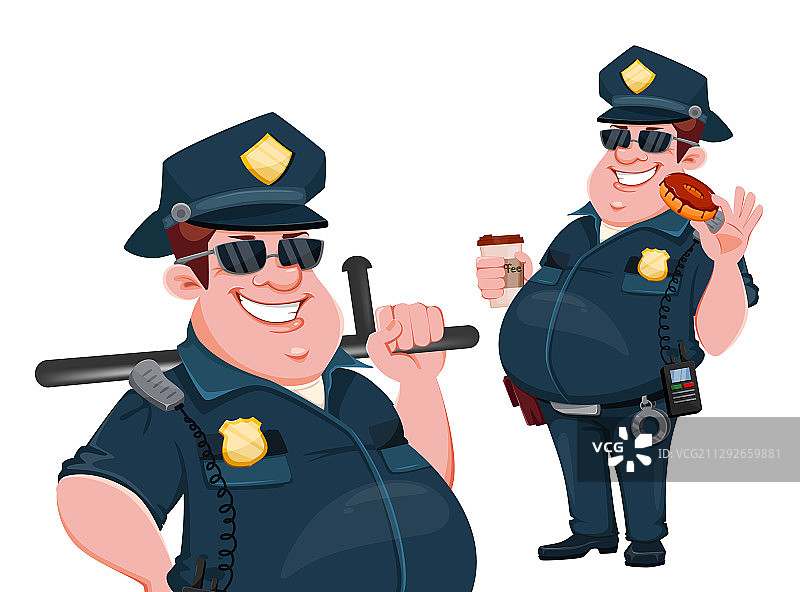 警官滑稽的卡通人物图片素材