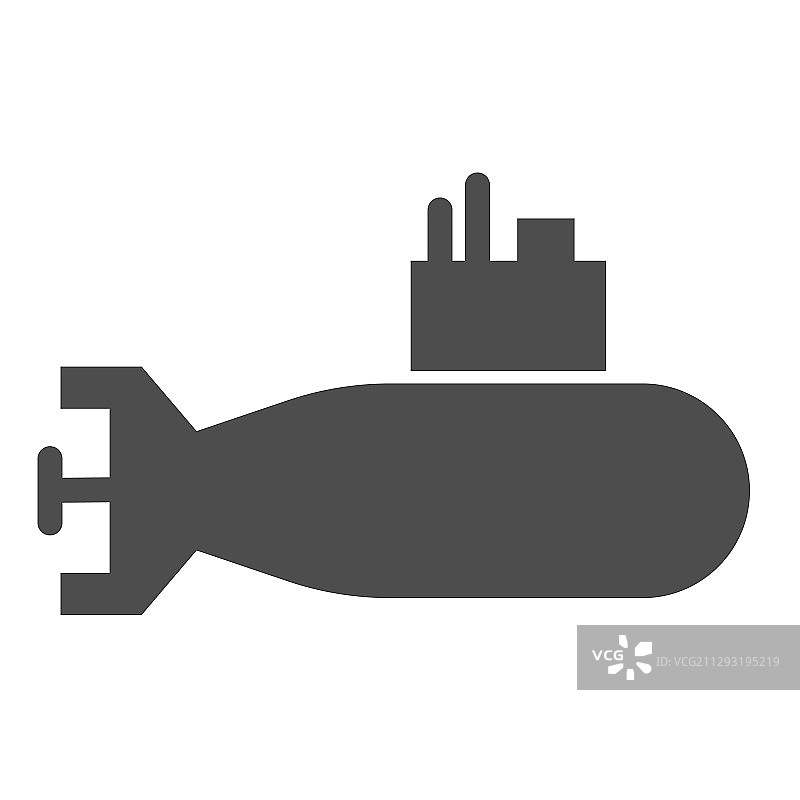 潜艇实心图标水下潜水器图片素材