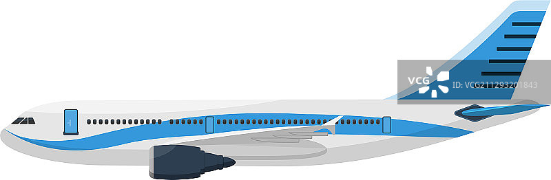 飞机模板侧视图上的白色背景图片素材