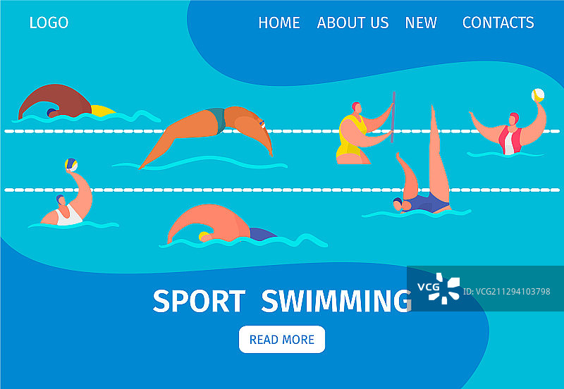 游泳运动网横幅与人专业图片素材
