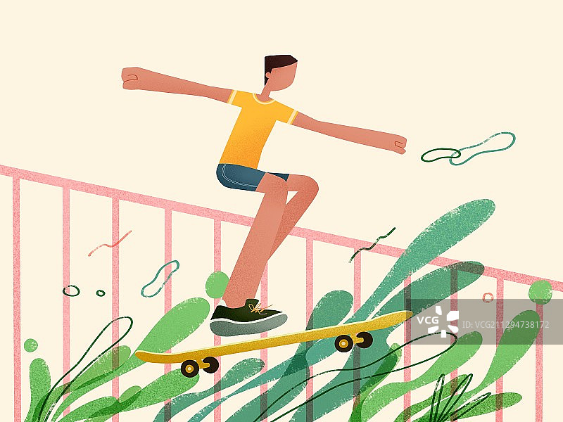 滑板运动插画图片素材