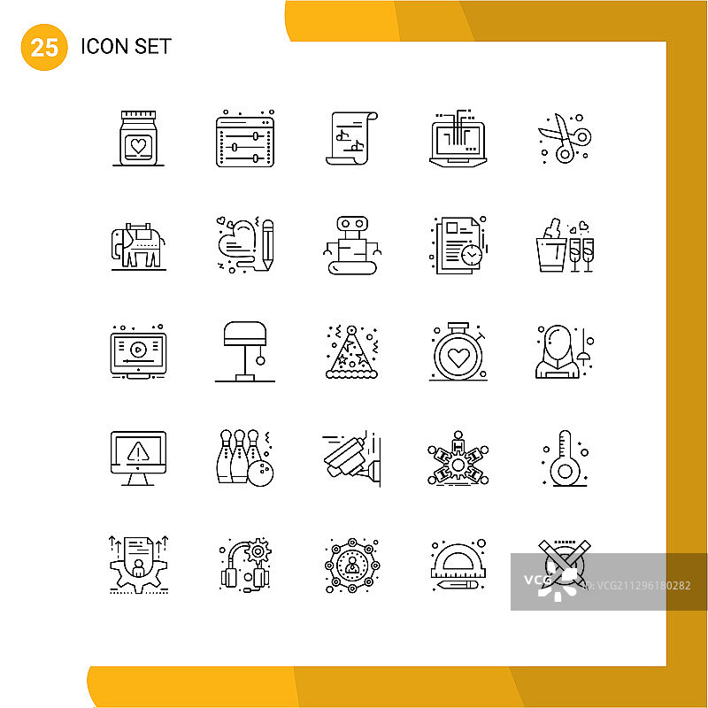 组25行符号和符号为切割图片素材