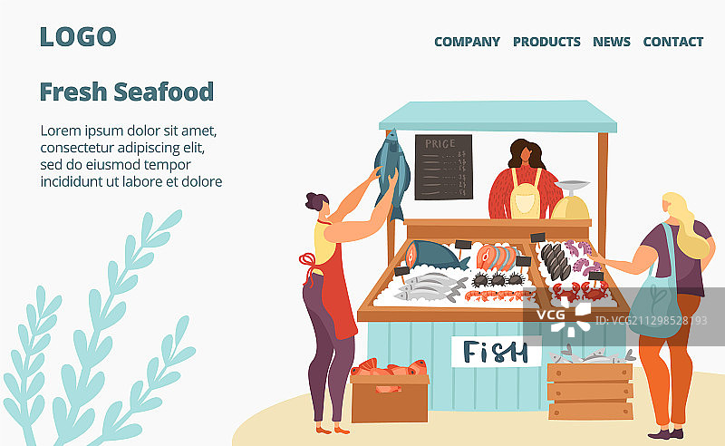 鲜鱼及海鲜售卖市场或商店图片素材