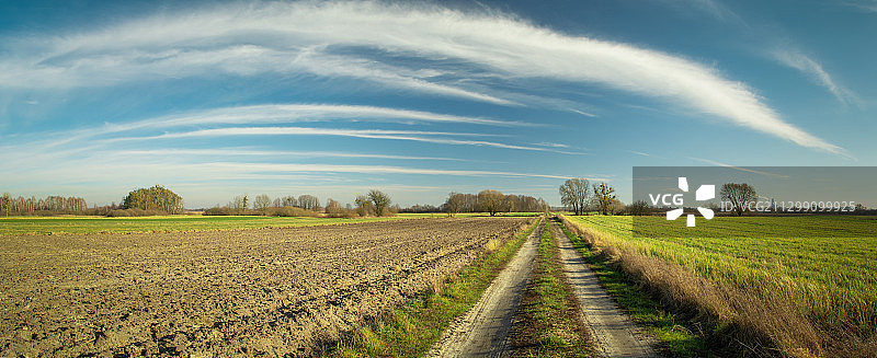 波兰Chem，波兰天空下的农田风景图片素材