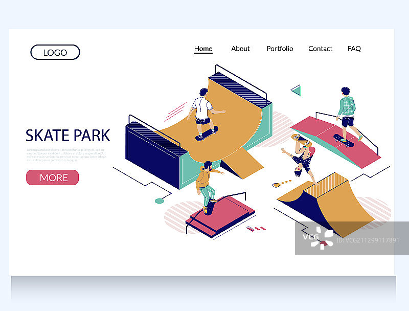 滑板公园网站登陆页面设计图片素材