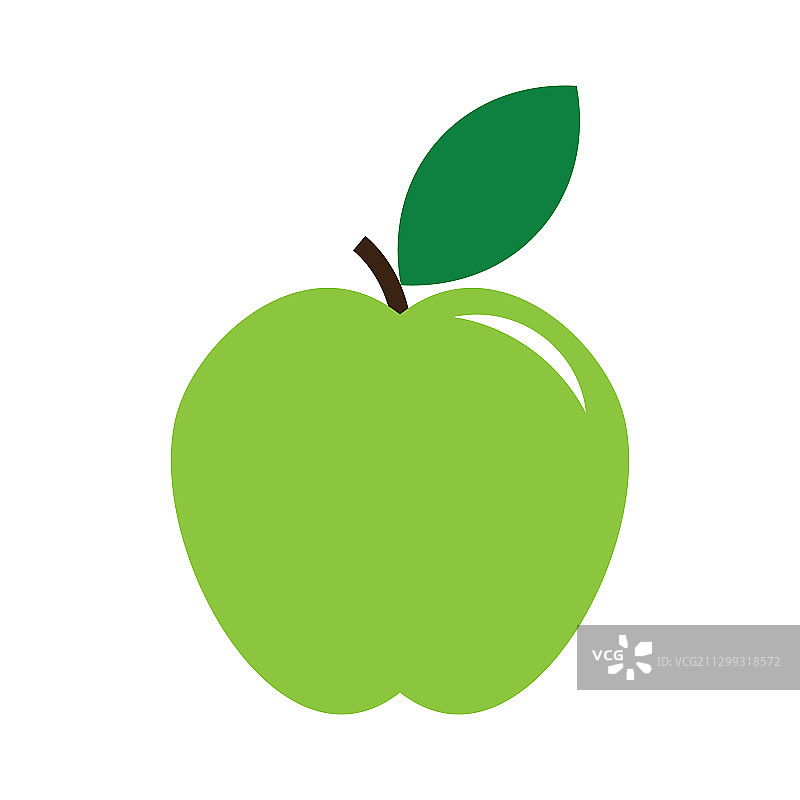 绿苹果图标现代简约平面设计风格图片素材