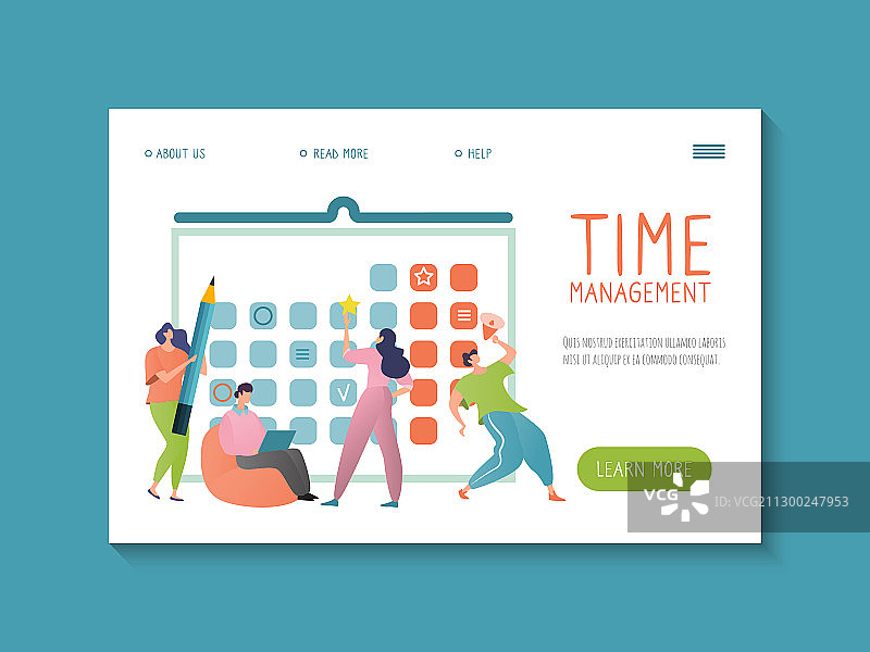 时间管理网站模板概念图片素材