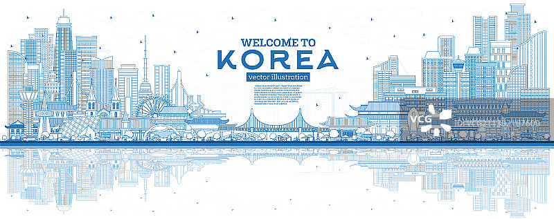 欢迎来到韩国城市天际线图片素材