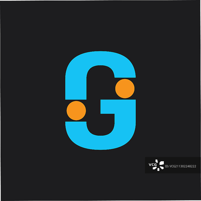 字母g简单的几何圆点设计标志图片素材