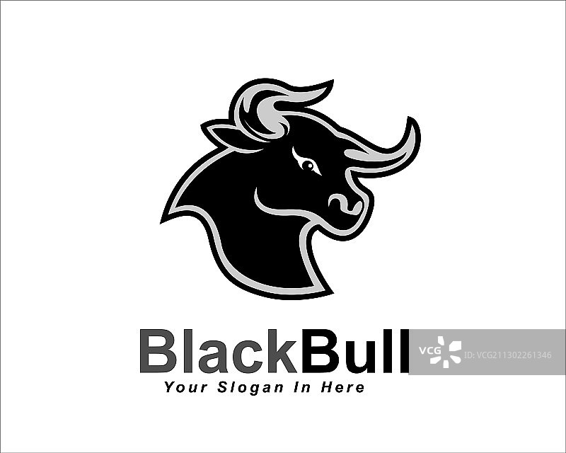 黑头公牛，水牛，愤怒的牛标志设计图片素材