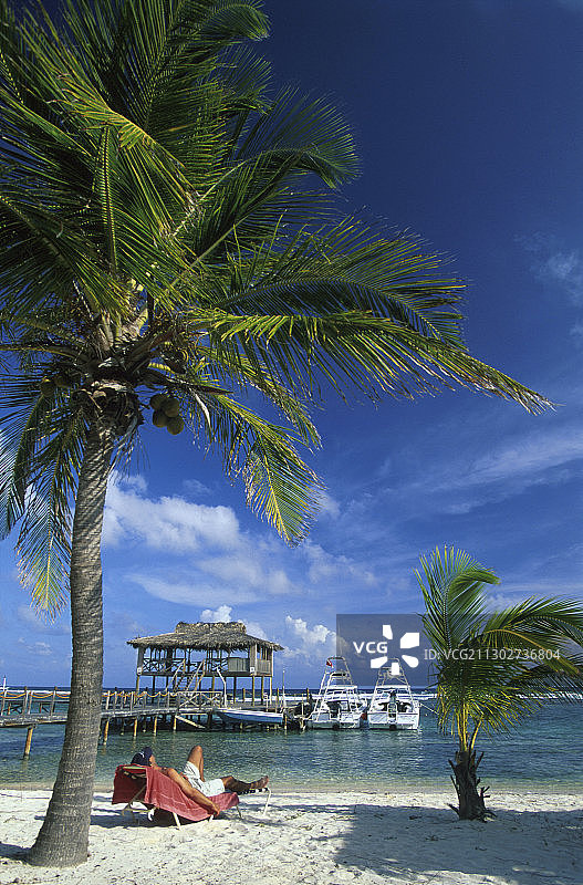 开曼群岛，加勒比开曼群岛，布拉克礁度假村的码头图片素材