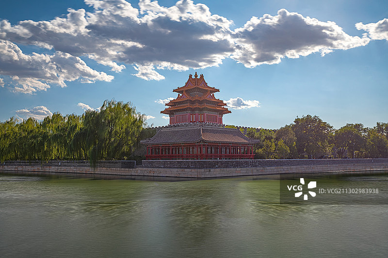白昼北京故宫角楼皇宫城墙紫禁城宫殿著名景点中国传统文化图片素材