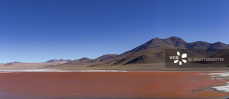 风景优美的沙漠与清澈的蓝天，圣巴勃罗，玻利维亚图片素材