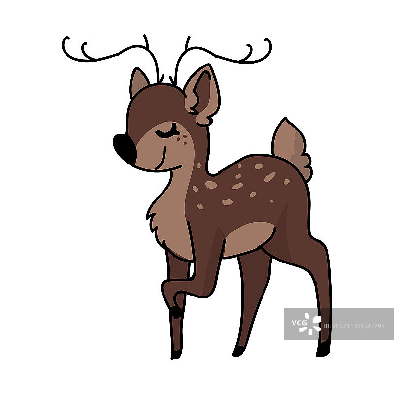 可爱的程式化的鹿动物图片素材